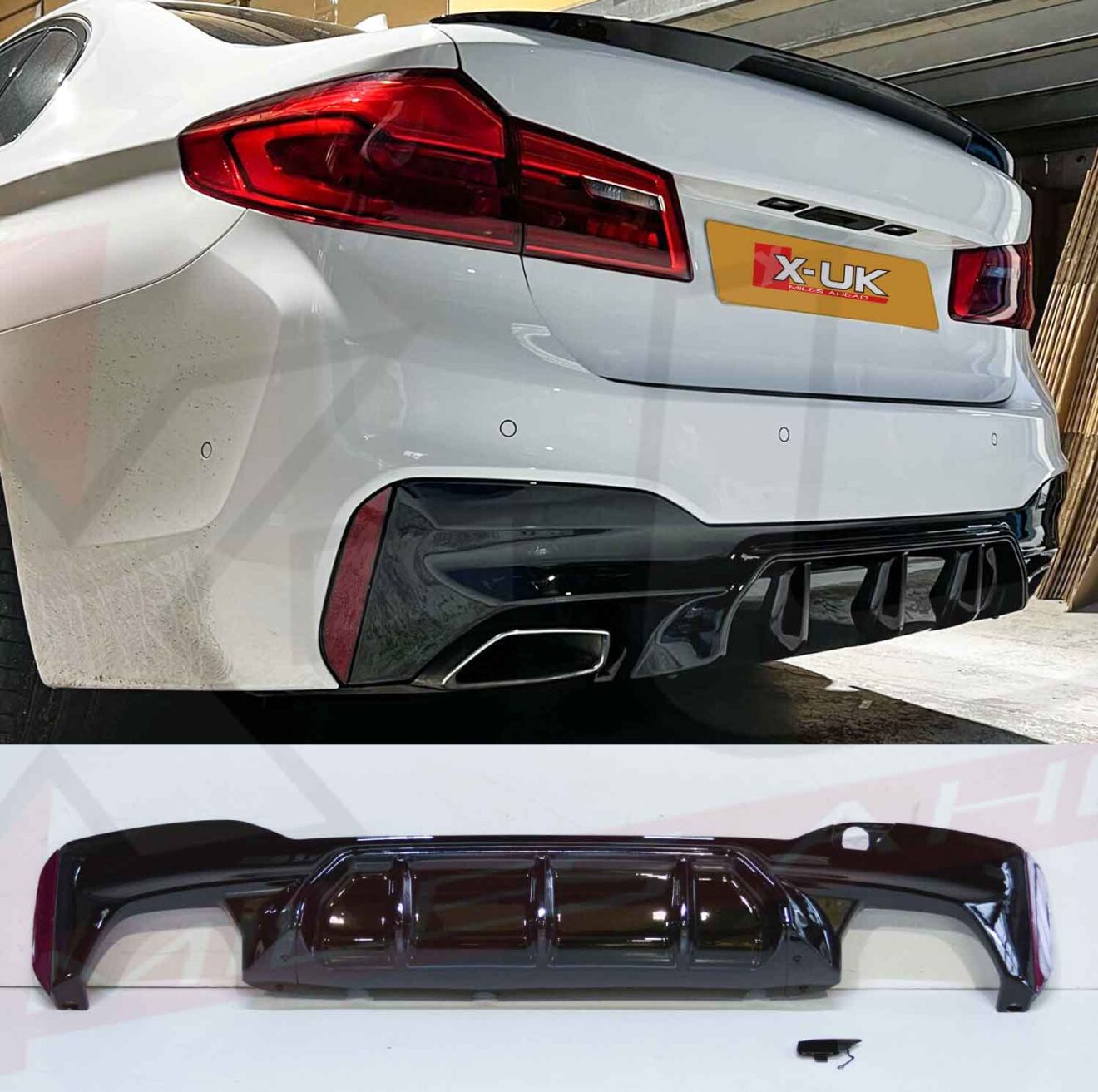 Bmw Series G M Style Gloss Black Rear Diffuser Valance