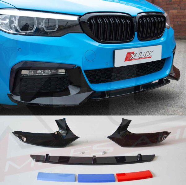 BMW G30 2017-2019 M Sport M5 style competition gloss black front splitter lip