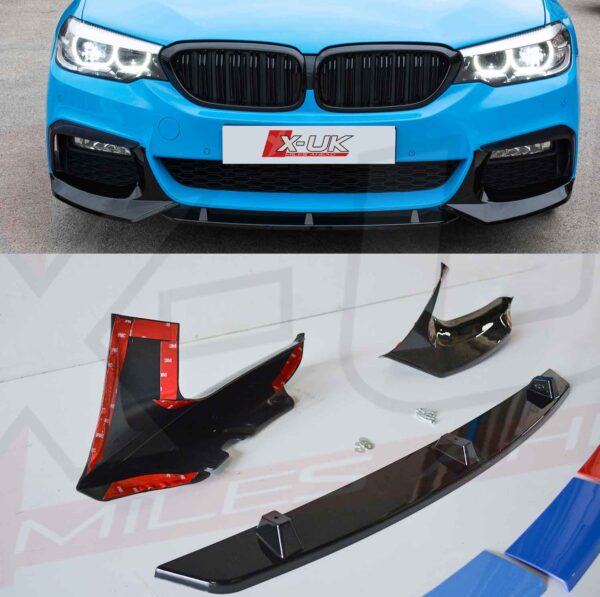 BMW G30 2017-2019 M Sport M5 style competition gloss black front splitter lip