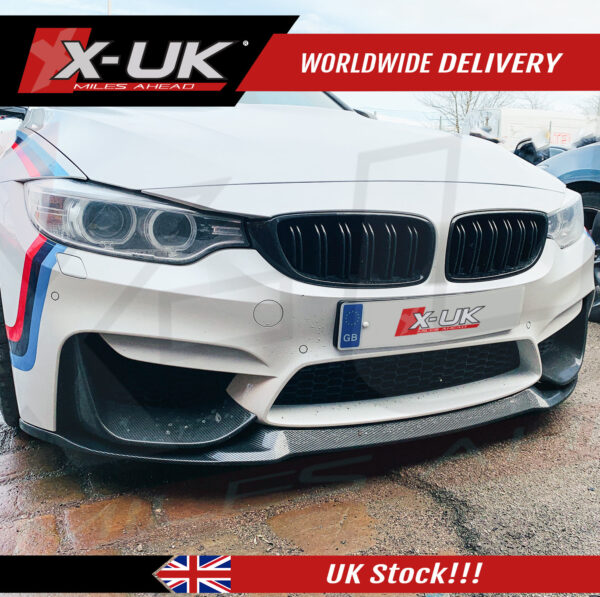 BMW F80 M3 2014-2018 carbon fiber look hydro dip front splitter lip