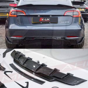 Tesla Model 3 2017-2021 body kit conversion front splitter skirts diffuser spoiler