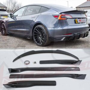 Tesla Model 3 2017-2021 body kit conversion front splitter skirts diffuser spoiler