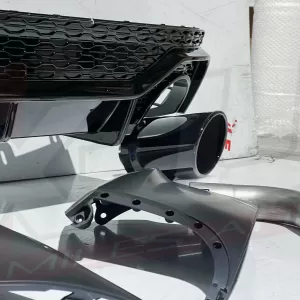 Audi Q5 Sline SQ5 B9 to RSQ8 style gloss black rear diffuser with exhaust tips