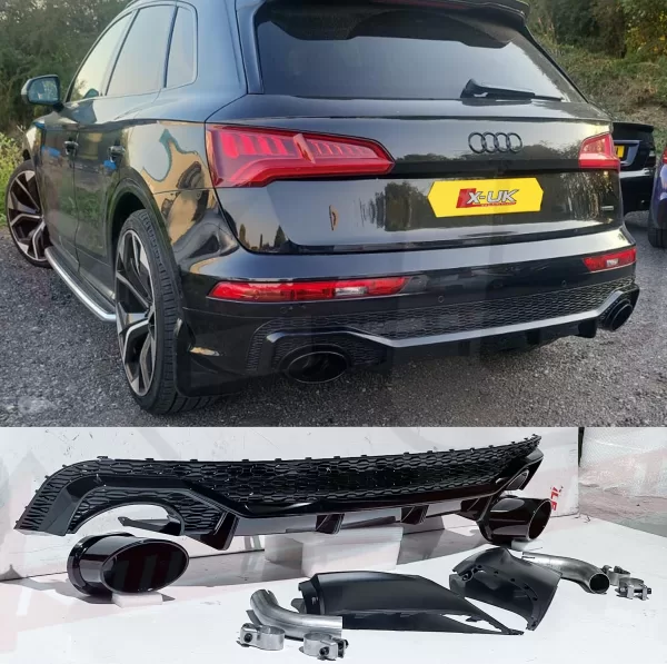 X-UK Audi Q5 SQ5 2018-2020 to RSQ8 style rear diffuser valance conversion