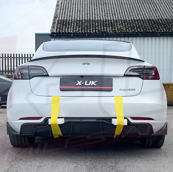 Tesla model 3 rear diffuser valance carbon fiber look