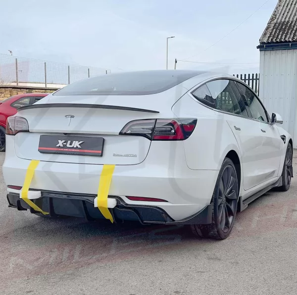 Tesla model 3 rear diffuser valance carbon fiber look